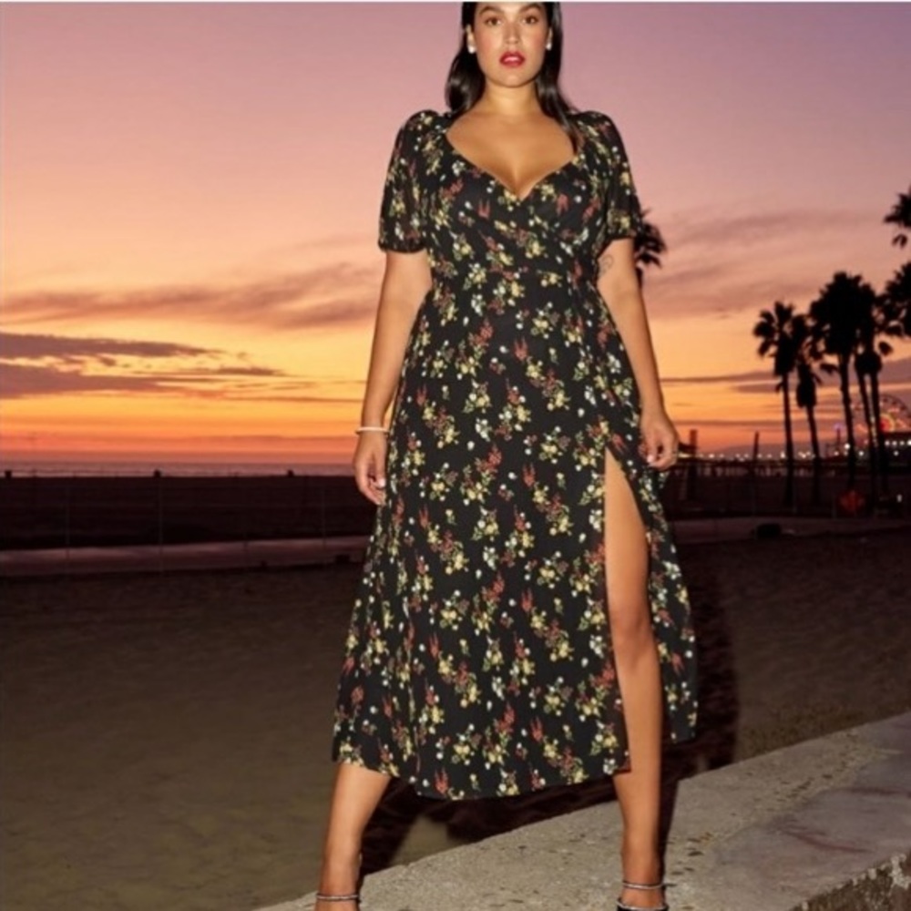 Reformation Black Floral Dress